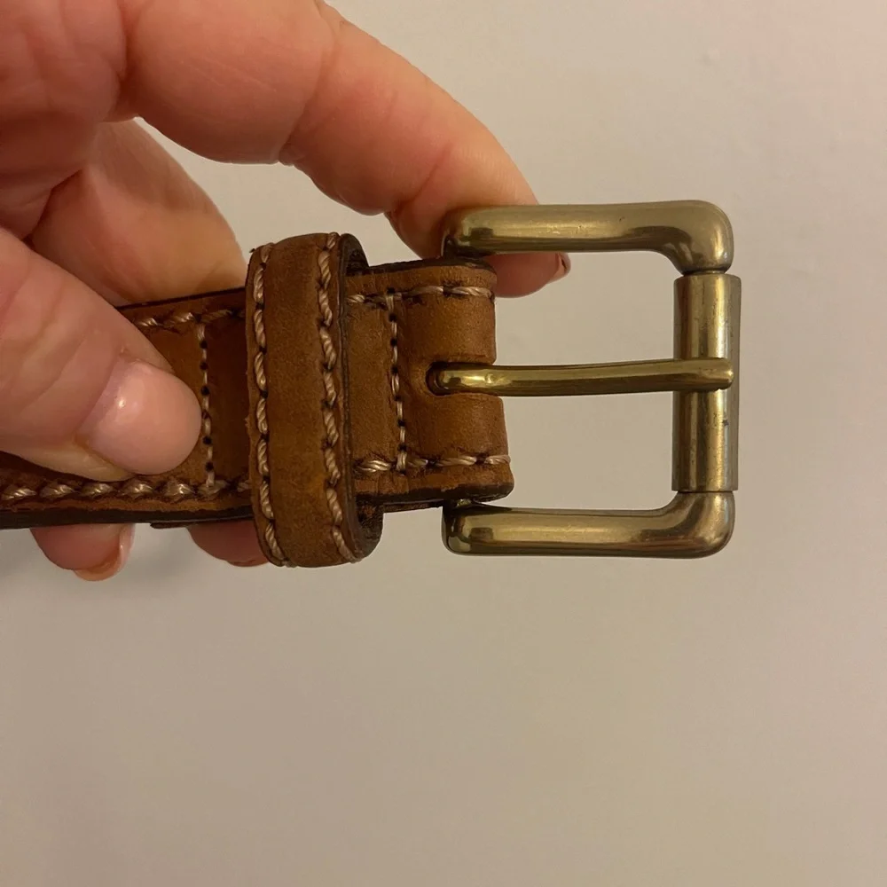 Florsheim Brown genuine Leather Belt with Gold Buckle 44/110